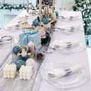 Morejoy 350PCS Clear Silver Plastic Plates - Silver Disposable Plates sets Include 50 Dinner Plates,50 Salad Plates,50 Forks,50 Knives, 50 Spoons50 Cups, 50 Rolled Napkins for Wedding & Christmas