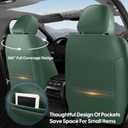 Car Seat Covers Custom Fit for Ford F150 2009-2026,Faux Leather Seat Cover Set for 2017-2026 F250 F350 F450, Accomodating Regular Cab Super Cab Super Crew Pickup Truck Cushions(BlackGreen,Full Set)
