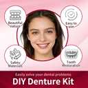 DIY Dentures Kit: Full Set of Upper & Lower Fake Teeth for At-Home Smile Change Comfort Fit for Everyday Use & Emergency Replacement (Universal Sizing)-5