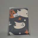 Halloween Pillow Covers 18x18 Pack of 2 Black Orange Ghost Pumpkin Throw Pillow Covers Outdoor Decoration,Autumn Halloween Holiday Ghost Pillowcase Linen Decorative Cushion Case for Couch Sofa