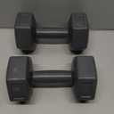 RBX Vinyl Coated Hand Weight Dumbbell Set - Hex Shaped, Roll Free for Body Building/Sculpting/Strength Training Exercise, (Set of 2) (5lb, Grey)