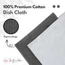 Infinitee Xclusives Premium Dish Cloth 100% Cotton 12 x 12 Inches |Pack of 4| - Ultra Soft Tea Towels - Highly Absorbent Kitchen Rags - Terry Dishcloth for Kitchen and Household Cleaning, Grey
