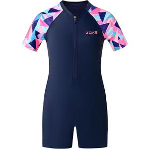 karrack Girls One Piece Swimsuit Kid Swimsuit Girls Water Sport Swimsuit UPF 50+ Sun Protection Bathing Suits, Size 14