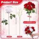 Tigeen 13 Pcs Baseball Rose Bouquet with Baby's Breath, Artificial Baseball Flowers for Senior Night Gifts, Party Favors, Graduation Birthday Decorations, Table Centerpieces (Red & White)