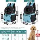 PetAmi Adjustable Cat & Dog Chest Carrier Backpack, Ventilated for Hiking & Camping, Max 15 lbs, Teal Blue