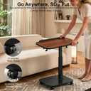 C Table End Table Adjustable Height, Rolling TV Tray Table for Small Spaces 180 Flip-Over Panel Design & 360 Swivel Casters, C Shaped Side Tables for Couch for Living Room, Bedroom, Bed, Sofa, Snack