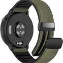 22mm Magnetic Leather Silicone Band Compatible with Garmin Venu 3 45mm/Venu 4 45mm/Venu 2/Vivoactive 4,Quick Release Genuine Leather Strap for Forerunner 570 47mm/265/255/255 Music Women Men