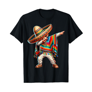 Mexican Boy Dabbing Poncho Cinco de Mayo T-Shirt, M Mexican Boy Dabbing Poncho Cinco de Mayo T-Shirt, M