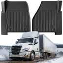 All Weather Floor Mats for Freightliner Cascadia 2026 2025 2024 2023 2022 2021 2019 2018, Heavy Duty Semi Truck Rubber Cab Mats, Waterproof Anti-Slip Big Rig Interior Accessories for Cascadia Truck