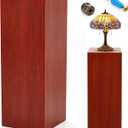 RattanView Wooden Cube Display Pedestal Stand, 15 x 15 x 36 Inch Sculpture Pedestal Stand, Display Riser Column Pillar Easy Assembly Required for Gallery Store Home Wedding Party Event Decor