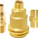 Joywayus Solid Brass QCC1 Nut Propane Gas Fitting with 1/4" NPT Male Pipe Thread, 1/4" NPT Female Coupler, 1/4" NPT Male Quick-Connect Plug Kit