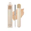 Piccasso Professional Makeup Spatula - Stainless Steel Foundation Spatula for Thin & Seamless Base - K-Beauty Korean Tool for Flawless Finish - Includes Leather Case - Hygienic & Durable Applicator
