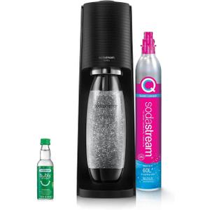 SodaStream - Terra Soda Streaming Machine - STARTER KIT - Sparkling Water Maker with CO2 & Bubly Drop - Eco-Friendly, No Batteries Needed - Black