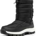 DREAM PAIRS Women's Winter Snow Boots Waterproof Lightweight Warm Fashion Janara Mid Calf Boot, Size 12, Black