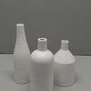White Ceramic Vase Set of 3, Farmhouse Decor, Modern Minimalist Home Decorative Vase, Kitchen, Bedroom, Office, Living Room, Bathroom, Shelf Centerpiece Table, Bookshelf Decorations, Ideal Gift