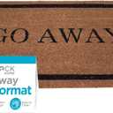 BIRDROCK HOME Go Away Coir Doormat | 18 x 30 Inch | Standard Welcome Mat with Black Border and Natural Fade | Vinyl Backed | Outdoor
