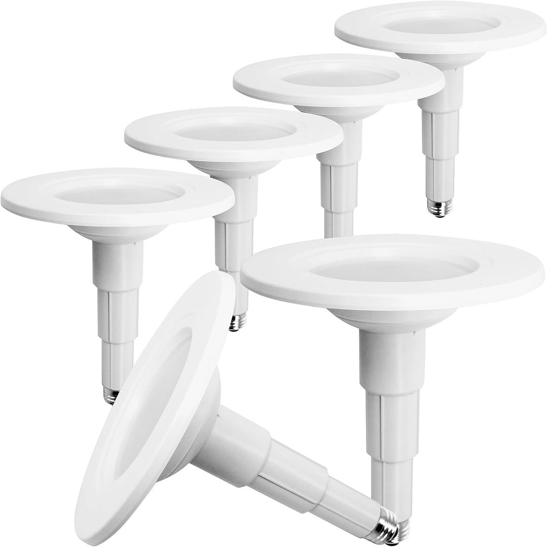 Jolux 5/6 Inch Adjustable Height LED Can Lights Retrofit Recessed Lighting 6 Pack,800lm 4000K Cool White,Dimmable, 12W=60W,ETL Damp Rated,Replacement Retrofit Downlight Install, E26 Base,Flat Trim.