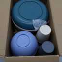 64PCS Wheat Straw Dinnerware Set for 8 BPA Free Kitchen Unbreakable Set for Home Outdoor Camping Assorted Color