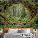 Accnicc Forest Tapestry Green Nature Tree Wall Tapestry for Bedroom Aesthetic Jungle Outdoor Landscape Large Tapestries Wall Hanging for Dorm Living Room Decor 80 x 60 Inch