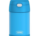 THERMOS FUNTAINER Insulated Food Jar, 16 Ounce, Kid Friendly Thermos Food Jar with Foldable Spoon, Denim Blue (16 Ounces, Blue)