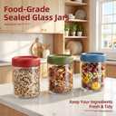 16oz 4Pack Glass Overnight Oats Jars Containers with Airtight Leakproof Lids, Reusable Mason Jars for Meal Prep, Yogurt Parfaits, Smoothies, Salads & Healthy Breakfasts (16 OZ-4-1)