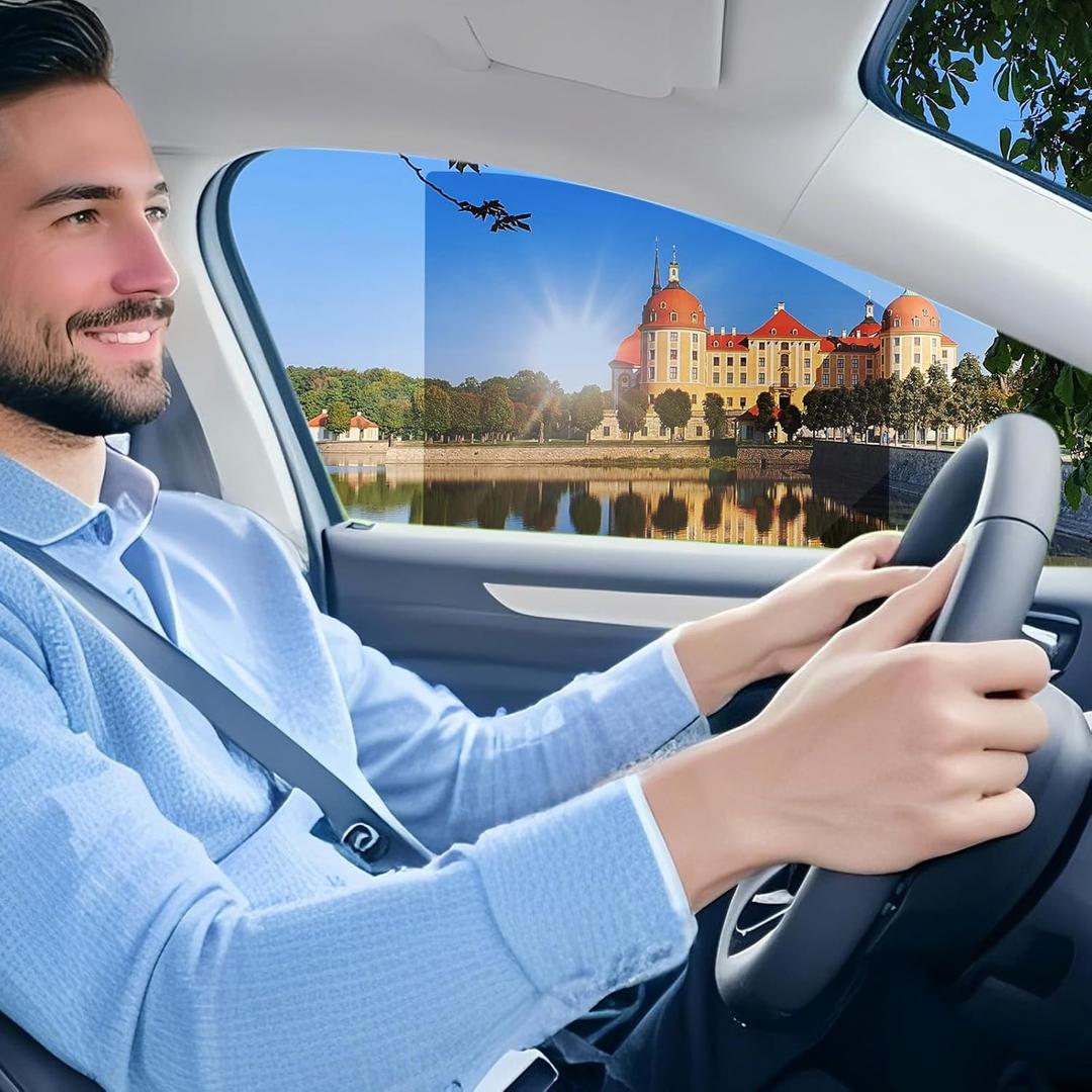 Spurtar 2 PCS Car Window Shades Crystal Clear View Car Sun Shade Baby UV & Glare Protection, Windows Roll Down Shades Stay On, Side Window Sun Shade No Obstruct View for Most Vehicles SUV Sedan -Front