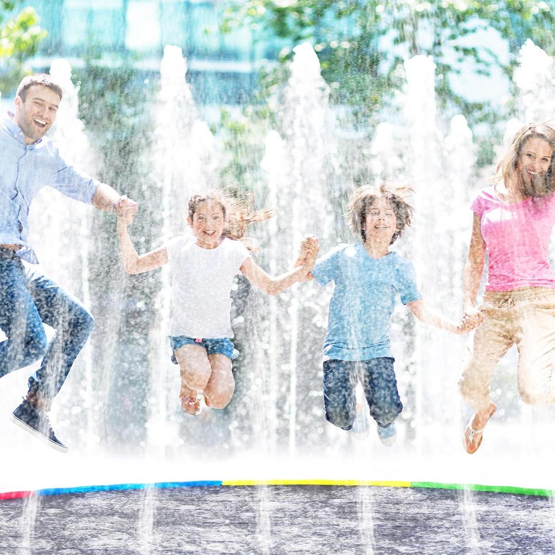 Lewtemi 12 ft Extra Large Non Slip Splash Pad 144" for Adult Kids and Dog Giant Thicken Sprinkler Pool Summer Outdoor Toys Fun Backyard Fountain Play Mat for Family Pet Dog(Classic Style)