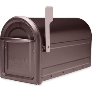 Architectural Mailboxes Mapleton Heavy Duty Steel Metal Post Mounted Mail Box for Outside, Rubbed Bronze, Large Curbside Mailbox with Magnetic Latch