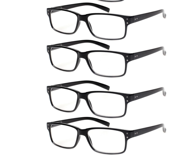NORPERWIS Reading Glasses 5 Pairs Quality Readers Spring Hinge Glasses for Reading for Men and Women (4BLACK, 6.00)