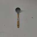 Silicone Soup Ladle - with Wooden Handle, Non-Stick Cookware Heat Resistant Kitchen Utensil - Silver Gray