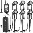 SUNTHIN Outdoor Landscape Lighting with Dusk to Dawn Sensor Controller, 6 Pack