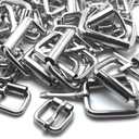 Assorted Multi-Purpose Metal Roller Buckles Belts Hardware Pin Buckle for Bags Leather Belt (Silver)