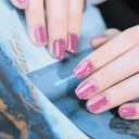 8 x Gloss Nail Strips|Uv Free|22 Pcs,Gel Nail Stickers|Long Lasting Two Weeks and Easy to Apply&Remove|Powder Blue Spot