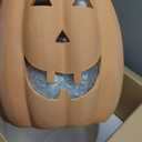 Tioncy Terracotta Pumpkin Planter Pot Large Halloween Jack O Pumpkin Decor, 9.8 x 9.65 inches