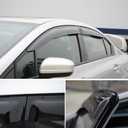 Tape on Outside Mount Window Visor Compatible with 2012-2015 Honda Civic Sedan, Slim Style Acrylic Smoke Tinted & Semi-Transparent Sun Rain Wind Guards Shield Vent by IKON MOTORSPORTS, 2013 2014