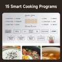 Midea 8 Cups Uncooked Rice Cooker, Non-stick Ceramic Rice Cooker with Celadon Coated Inner Pot, 15 Smart Cooking Programs, 4L, MRD401T2BMB