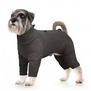 LeleTail Recovery Adjustable Surgical Recovery Suit for Dogs Female Male, Zipper On 4 Leg Long Sleeve Dog Pajamas Onesie for Shedding Anti-Licking Wound Skin Disease, Small