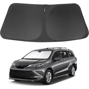 Windshield Sun Shade Compatible with 2021 2022 2023 2024 2025 2026 Toyota Sienna Mini Van Accessories Sunshade Shield Keep Car Interior Cool