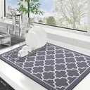 WISELIFE Dish Drying Mat Super Absorbent Drying Mat Large Dish Drying Mats for Kitchen Counter Easy Clean Dish Mat Kitchen Drying Mat16"x 24" Stylish Grey