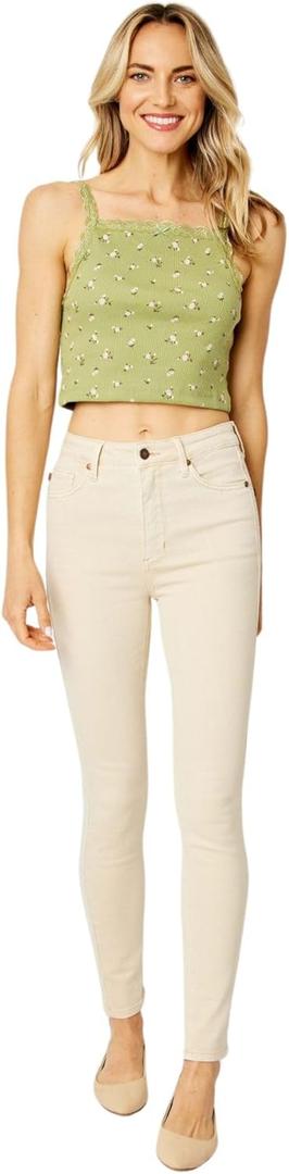 Judy Blue High Waist Skinny Jeans - Tummy Control, Garment Dyed Bone White, Comfort Stretch Fit 88845-9, 9/29 Size