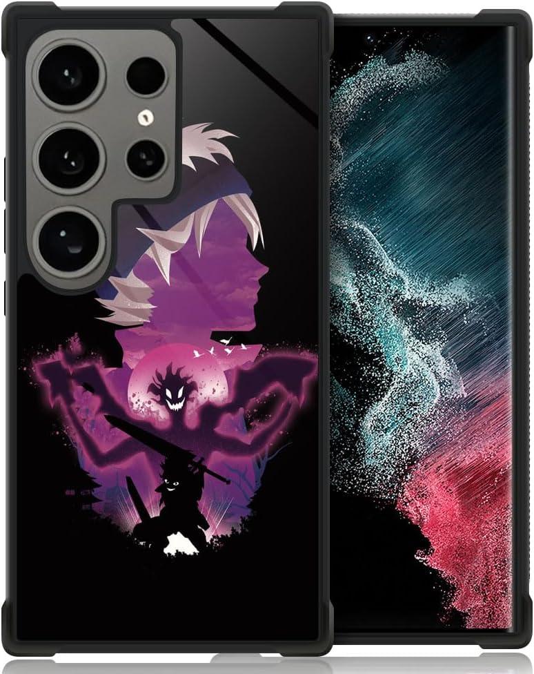 CARLOCA Compatible with Samsung Galaxy S24 Ultra Case for Girl Boy Ultra Protection Shockproof Soft Silicone TPU Non-Slip Back for Samsung Galaxy S24 Ultra Pattern Purple Anime Face