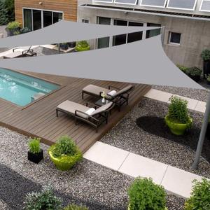 32' x 32' x 32' Gray Sun Shade Sail Canopy Awning for Patio Backyard Lawn Garden Outdoor Activities Grade UV Block Mesh Netting, We Can Make Custom Sizes
