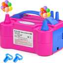 Electric Balloon Pump, Balloon Inflator Machine for Balloons at Home,Quick Inflation Dual Nozzle Balloon Blower Portable Air Balloon Pump Balloons Inflator for Kids Party Decoration (Rose Red)