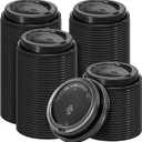 Clawsoff 240 Pack Disposable Coffee Cup lids, 3.54'' Leak-Proof Disposable Plastic Cup Lids for 10, 12, 16, 20oz Paper Cups, Hot/Cold Drinking Cup Lids, Black
