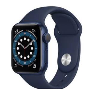 Apple Watch Series 6 (GPS) 40mm Aluminum Case with Deep Navy Sport Band - Blue - (2020)