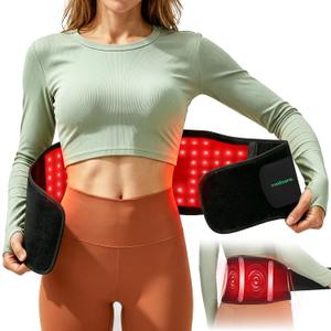 Medisana Red Light Therapy for Body, Upgraded 3-in-1 Cordless Red Light Therapy Belt with 3-Mode Red Light, Vibration Massage & Heating, Wearable 660nm/850nm Infrared Red Light Thearpy for Back Pain