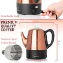 Mixpresso 4 Cup Percolator Coffee Pot Electric, Copper Stainless Steel Coffee Percolator Electric With Keep Warm Function, Classic Perculator Pot With Removable Basket for Home or Office
