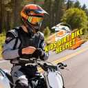 Loyoriwy DOT Certified Kids Motorcycle Helmet for Boys Girls 6-18, Lightweight Youth ATV Helmet with 15 Air Vents & Removable Liner, Motocross Dirt Bike Helmet，for Motocross/ATV/Go-Kart, Orange, Large