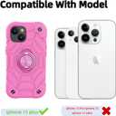 KCJ Compatible with iPhone 15 Plus Case/iPhone 14 Plus Case with[2Screen Protectors+1xLens Protector] Soft Silicone+Hard PC Full Body Protection Heavy Duty Phone Case 6.7 inch Pink