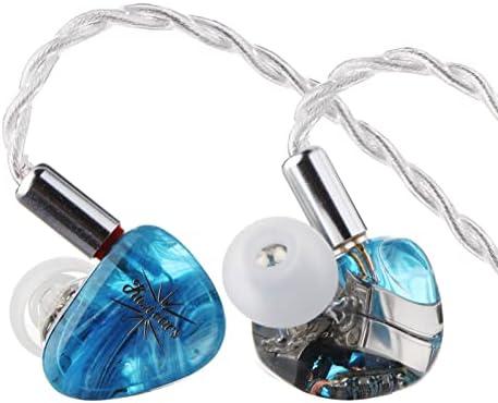 Linsoul Kiwi Ears Orchestra Lite Performance Custom 8BA in-Ear Monitor IEM with Detachable 4-core 7N Oxygen-Free Copper OFC Cable, Handcrafts Faceplate for Audiophile Studio Musician (Blue)